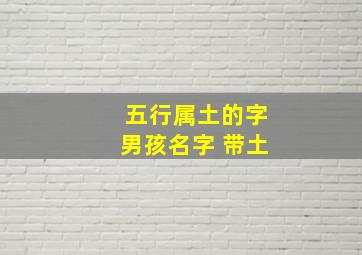 五行属土的字男孩名字 带土